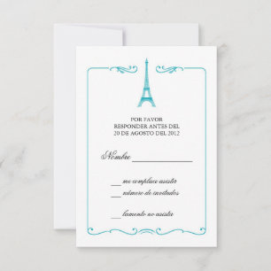 Eiffel Tower Elegant RSVP Card Invitation