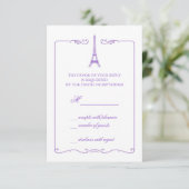 Eiffel Tower Elegant RSVP Card Invitation (Debout devant)