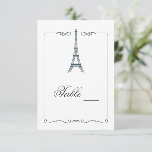 Eiffel Tower Elegant Table Card Kaart (Staand voorkant)