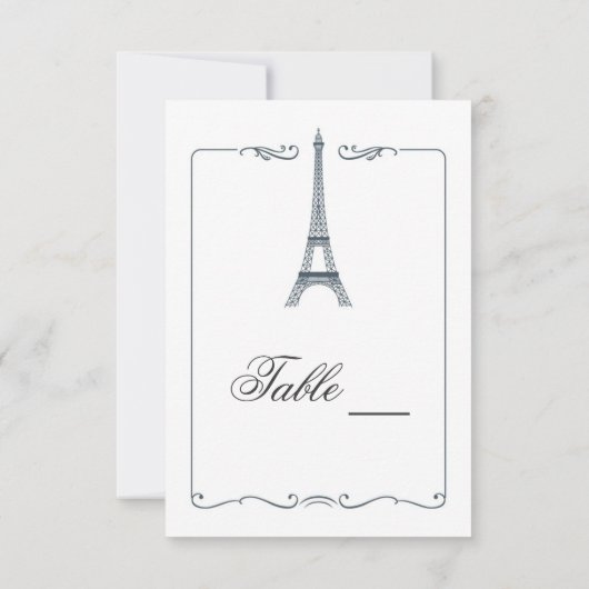 Eiffel Tower Elegant Table Card Kaart (Achterkant)