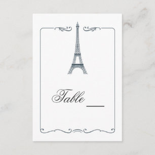Eiffel Tower Elegant Table Card Kaart