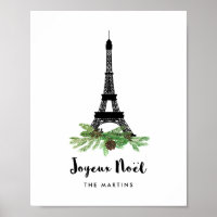 Eiffel Tower en Pine | Modern Joyeux Noel