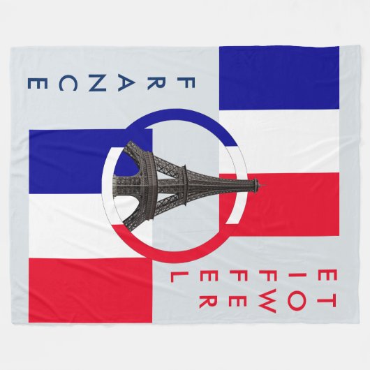 Eiffel Tower en vlag van Frankrijk Fleece Blanket (Voorkant (Horizontaal))