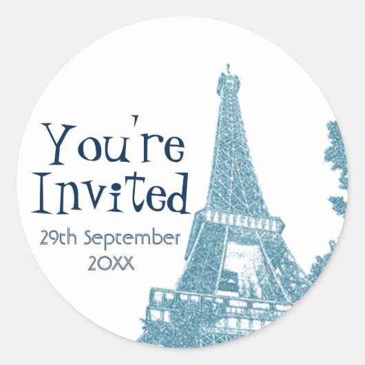 Eiffel Tower Envelope Seal Sticker (Voorkant)