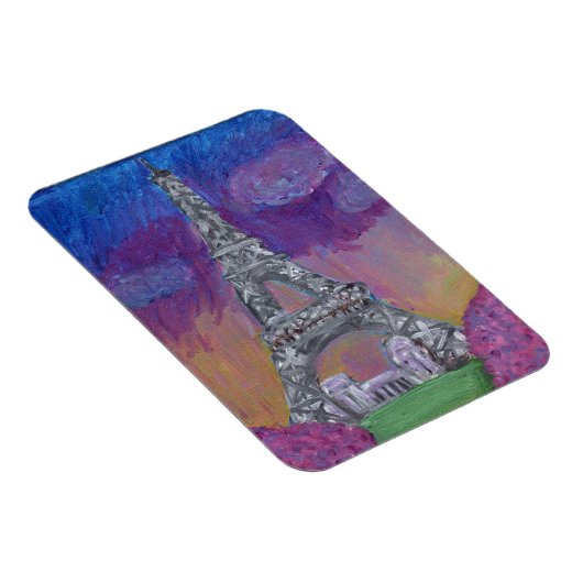 Eiffel Tower Folk Art Paris Springtime-schilderije Magneet (Rechterzijde)