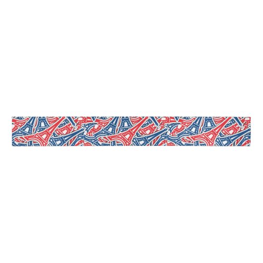 Eiffel Tower, Frankrijk Pattern Grosgrain Lint (Voorkant)