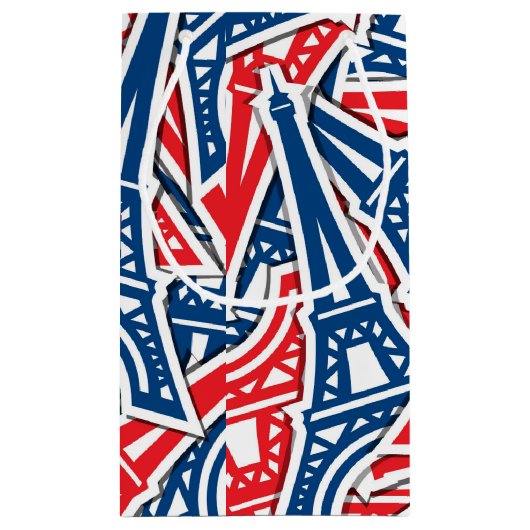 Eiffel Tower, Frankrijk Pattern Klein Cadeauzakje (Achterkant)