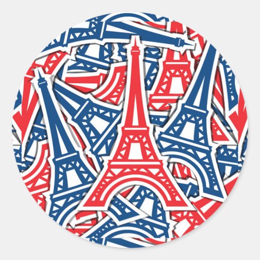 Eiffel Tower, Frankrijk Pattern Ronde Sticker (Voorkant)