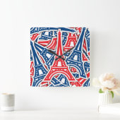 Eiffel Tower, Frankrijk Pattern Vierkante Klok (Huis)
