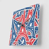 Eiffel Tower, Frankrijk Pattern Vierkante Klok (Hoek)