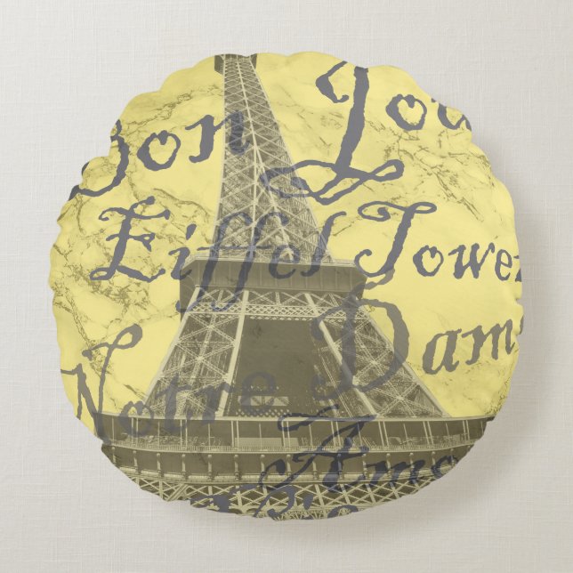 Eiffel Tower Frankrijk Rond Kussen (Voorkant)