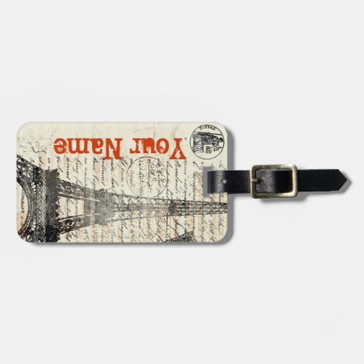 Eiffel Tower  Frans Bagagelabel (Voorkant horizontaal)