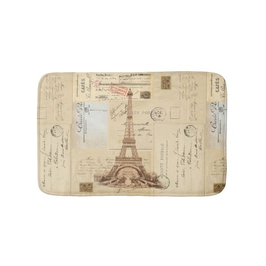 Eiffel Tower  Frans Briefkaart Bathmat Badmat (Voorkant)