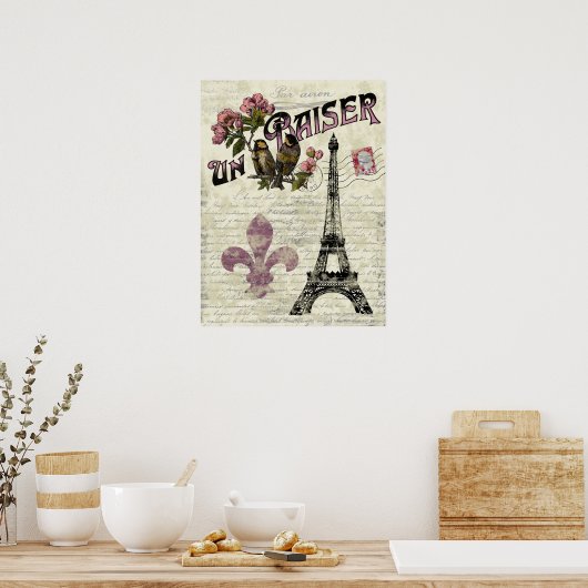 Eiffel Tower  Frans Poster (Keuken)