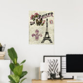 Eiffel Tower  Frans Poster (Thuiskantoor)