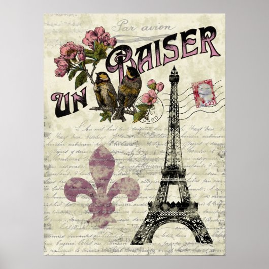 Eiffel Tower  Frans Poster (Voorkant)