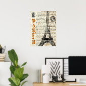 Eiffel Tower  Frans Poster (Thuiskantoor)