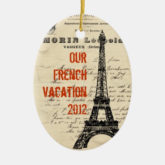Eiffel Tower  Franse versiering Keramisch Ornament (Voorkant)
