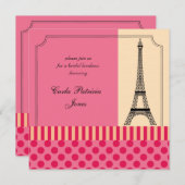 Eiffel Tower French Bridal Shower Kaart (Voorkant / Achterkant)