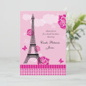 Eiffel Tower French Bridal Shower Kaart (Staand voorkant)