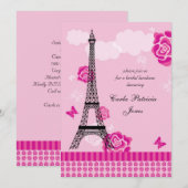 Eiffel Tower French Bridal Shower Kaart (Voorkant / Achterkant)