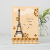 Eiffel Tower French Bridal Shower Kaart (Staand voorkant)