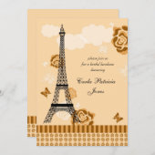 Eiffel Tower French Bridal Shower Kaart (Voorkant / Achterkant)