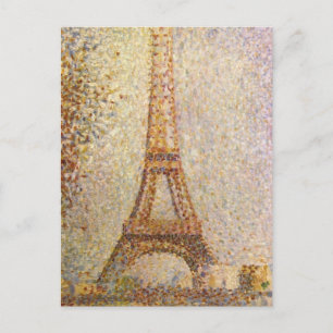 Eiffel Tower, gemaakt door Georges Seurat,  Kunst Briefkaart