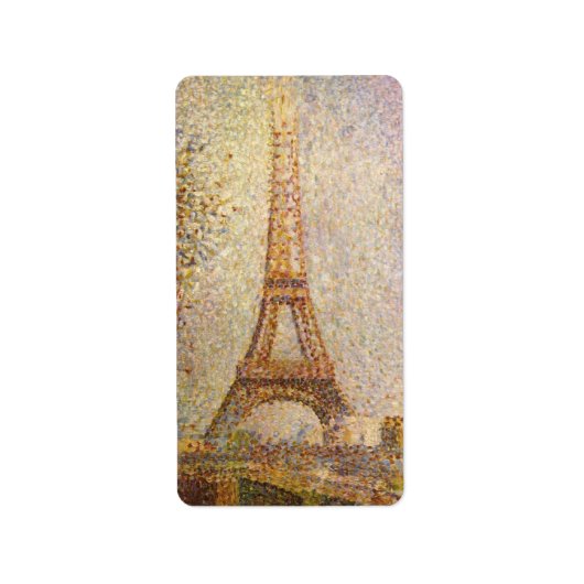 Eiffel Tower, gemaakt door Georges Seurat, Kunst Etiket (Voorkant)