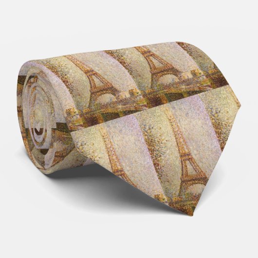 Eiffel Tower, gemaakt door Georges Seurat, Kunst Stropdas (Opgerold)