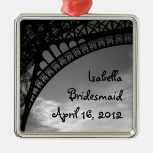 Eiffel Tower - Gepersonaliseerde Bridesmaid Orname Metalen Ornament