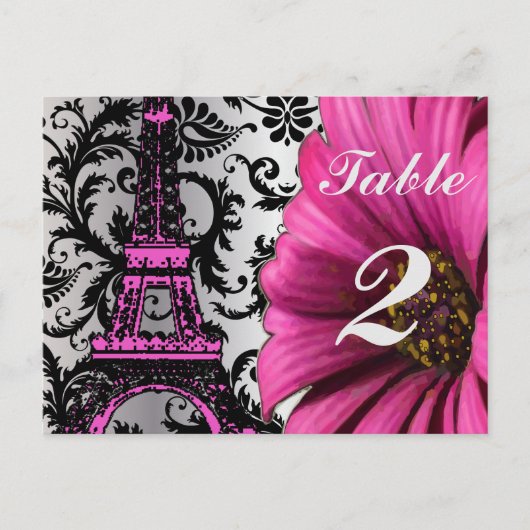 Eiffel Tower Gerber Table Number Kaarten (Voorkant)