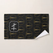 Eiffel Tower Gold glitter sparren zwart Monogram Bad Handdoek (Handdoek)