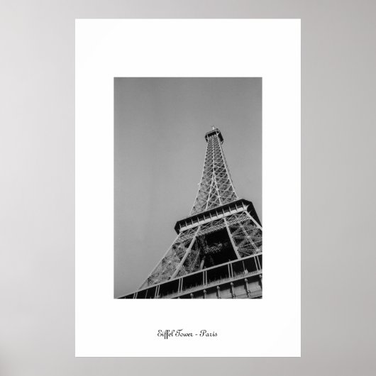 Eiffel Tower Greyscale Poster (Voorkant)