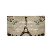 Eiffel Tower Grunge-adreslabel Etiket (Voorkant)
