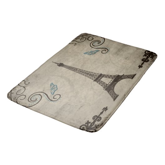 Eiffel Tower Grunge Bath Mat (Gekanteld)