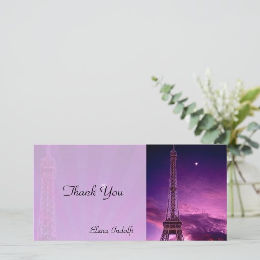 Eiffel Tower - Hartelijk dank voor uw fotokaart Bedankkaart (Staand voorkant)