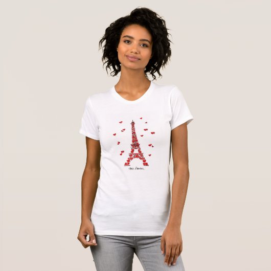 Eiffel Tower Heart Women's T-shirt (Voorkant volledig)