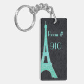 Eiffel Tower Hotel Room Number Sleutelhanger (Voorkant Links)