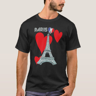 Eiffel Tower I Love Paris France Souvenir French T-shirt