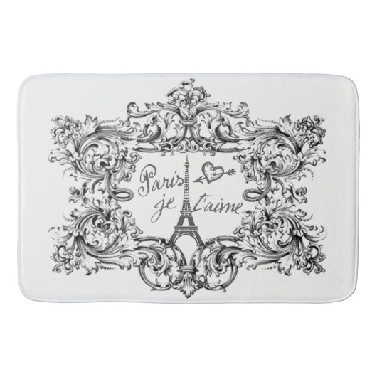 Eiffel Tower "I love Paris" "Paris Je taime" Badmat (Voorkant)