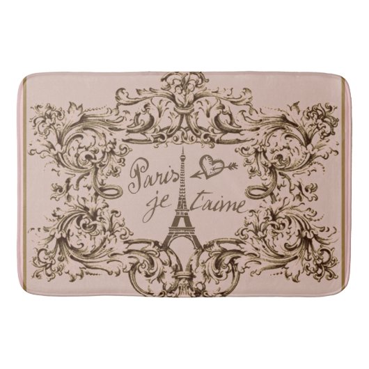Eiffel Tower "I love Paris" "Paris Je taime" Badmat (Voorkant)