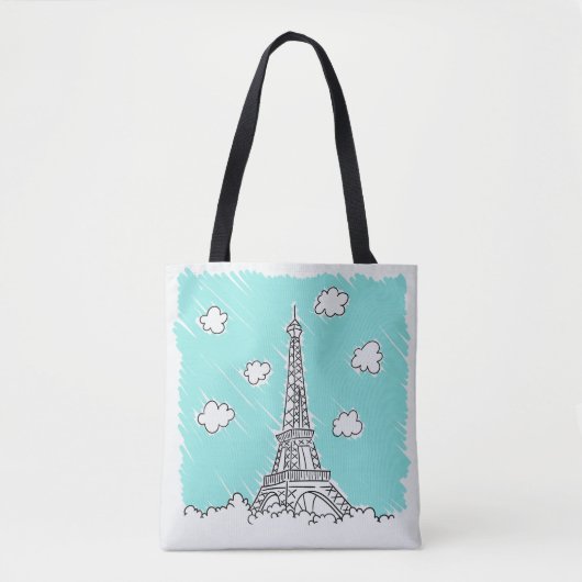 Eiffel Tower Illustration bags Tote Bag (Voorkant)