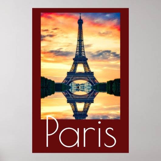 Eiffel Tower in Paris Artwork France Travel Poster (Voorkant)