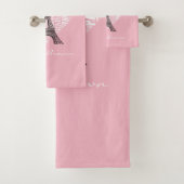 Eiffel Tower & Inscriptions Paris in Heart Bad Handdoek (Insitu)