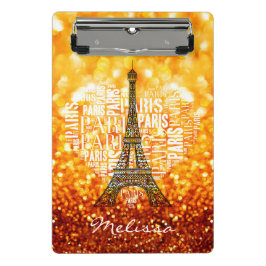 Eiffel Tower Inscriptions Paris in Heart Mini Klembord
