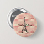 Eiffel tower J'adore Paris Ronde Button 5,7 Cm (Voorkant /achterkant)