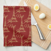 Eiffel Tower Joyeux Noel Kitchen Towel Theedoek (Quarter Fold)