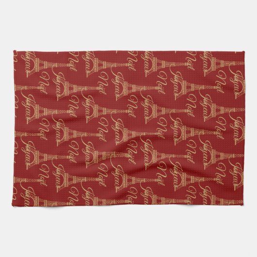 Eiffel Tower Joyeux Noel Kitchen Towel Theedoek (Horizontaal)