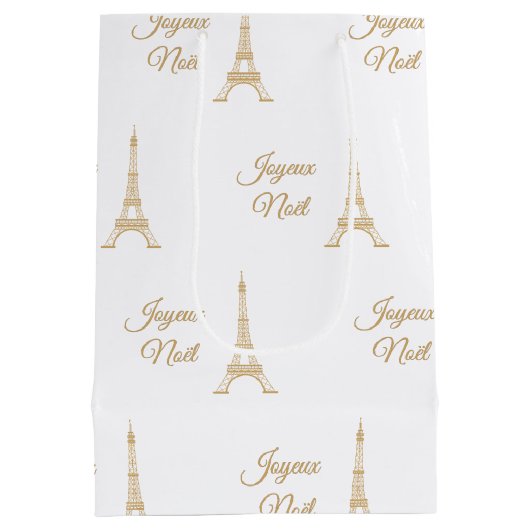 Eiffel Tower Joyeux Noel Medium Cadeauzakje (Achterkant)